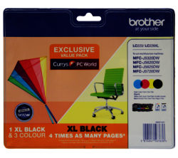 BROTHER LC229XLDSVALBPRF Tri-colour & Black Ink Cartridges - Multipack